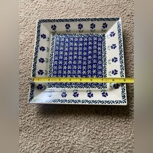 Polish Pottery square dinner plate